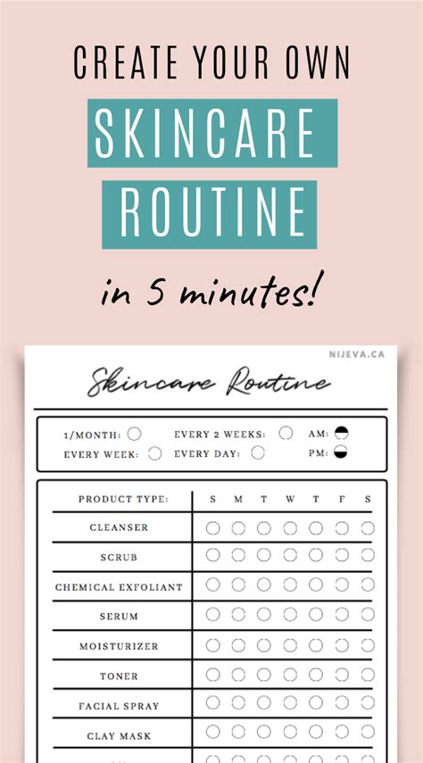 Weekly Skincare Routine Template